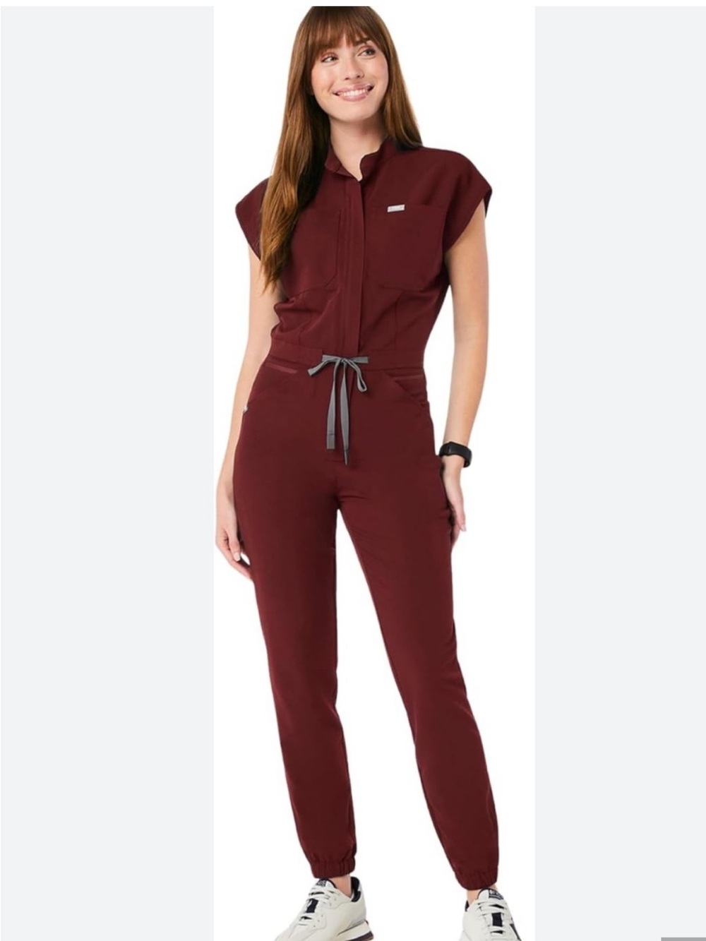 Figs Women's Burgundy Utility Jumpsuit